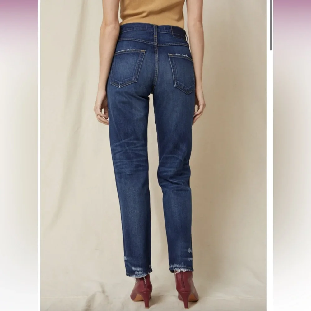 NWT Amo Layla High Rise Relaxed Hip Straight Leg Jeans 25 Anthro boho button fly